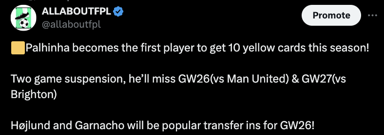 Suspension Watchlist ahead of FPL BGW26